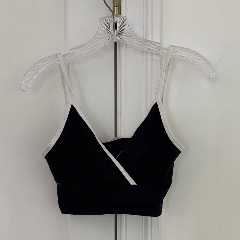 Brandy Melville Navy and WhiteCropped Tank